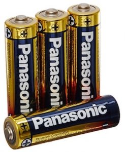 Panasonic AA batteries for LED headlamps with Cree bulbs.