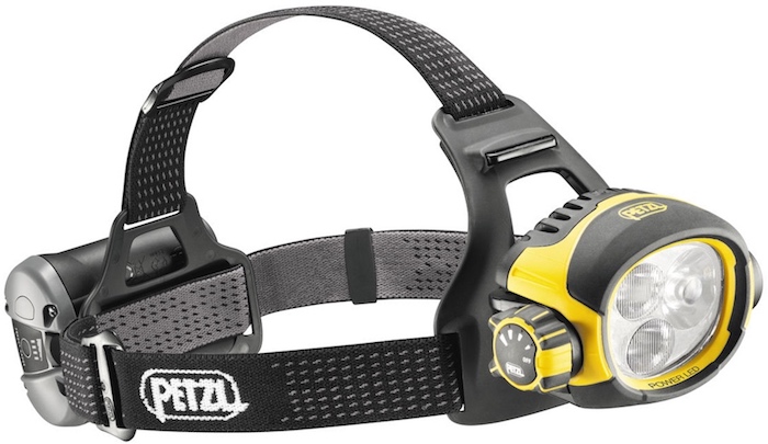 Petzl Ultra Vario headlamp for caving and other dangerous work.