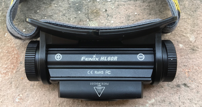 Fenix FX-HL60R headlamp - top view