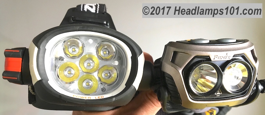Expensive Petzl Ultra Rush headlamp vs. cheap Fenix HP25 headlamp.