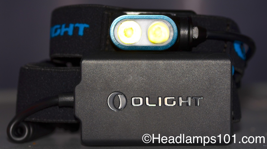 2019 OLIGHT HS2 headlamp unit with CREE bulbs and Olight lithium-ion battery pack. One of the best headlamps for 2019.