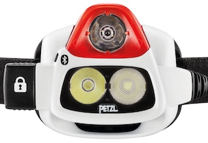 Petzl NAO+ Plus headlamp ideal for running, camping, and reading books.