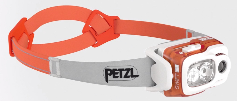 Orange Petzl SWIFT RL headlamp model E095BA01.