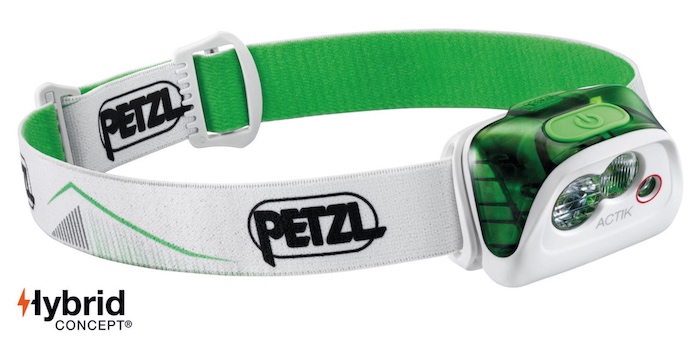 Petzl ACTIK headlamp in green, excellet for reading books in the dark.