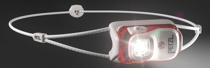 Petzl Bindi running headlamp with 200 lumens brightness and weighing an ultralight 35 grams.