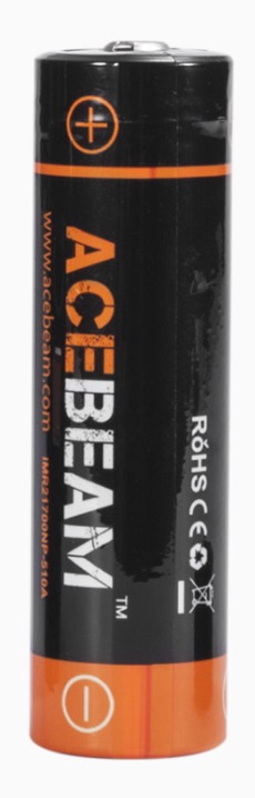 ACEBEAM HC30 replacement battery, the 21700 with 5100 mAh.